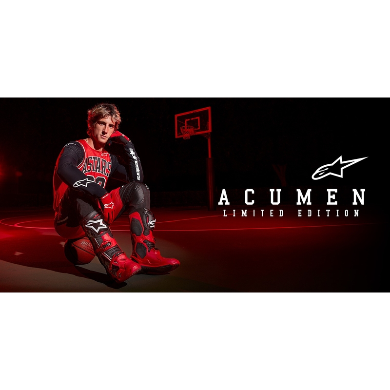 Alpinestars Racer Acumen Omejena izdaja rdeče, črno-bele otroške majice za motokros