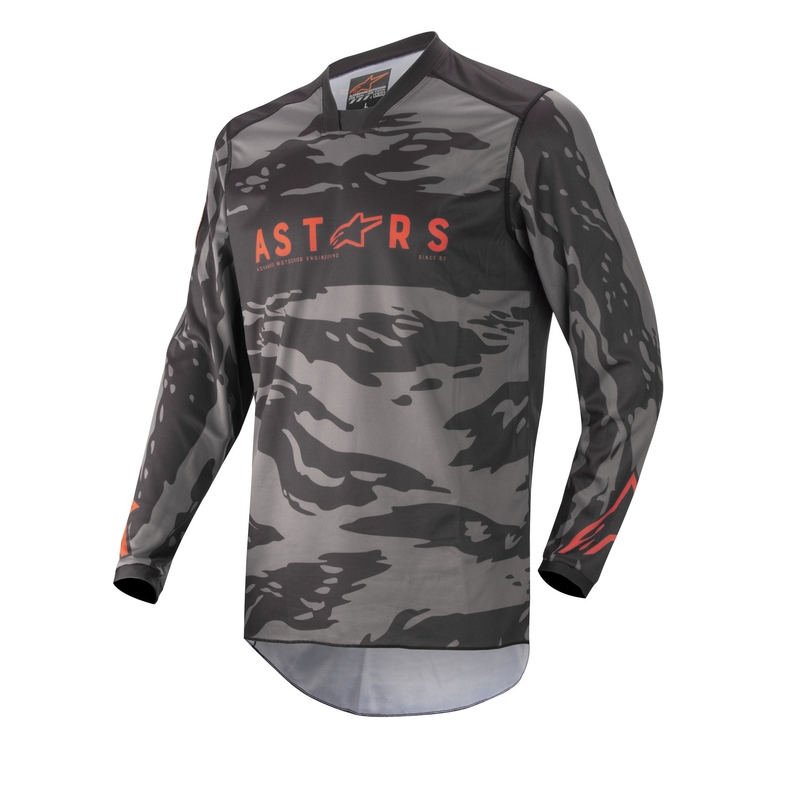 Otroška majica za motokros Alpinestars Racer Tactical camo black-grey-fluo red