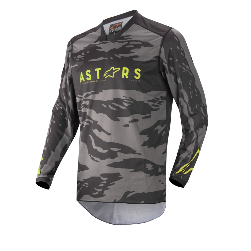 Otroška majica za motokros Alpinestars Racer Tactical camo black-grey-fluo yellow