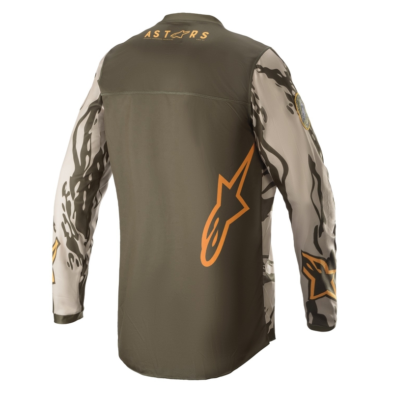 Otroška majica za motokros Alpinestars Racer Tactical camo green-beige-orange