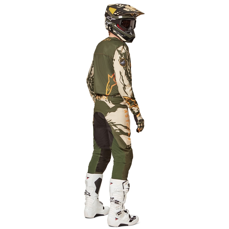 Otroška majica za motokros Alpinestars Racer Tactical camo green-beige-orange