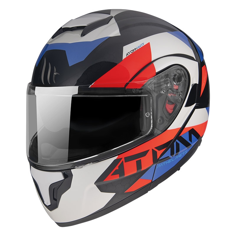 MT Atom SV W17 A7 črno-rdeče-modro-bela motoristična čelada razprodaja