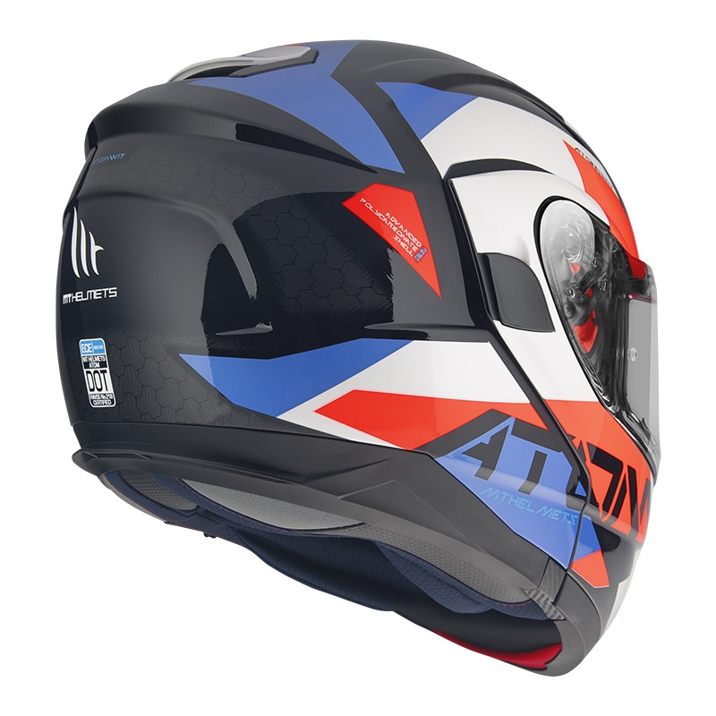 MT Atom SV W17 A7 črno-rdeče-modro-bela motoristična čelada razprodaja