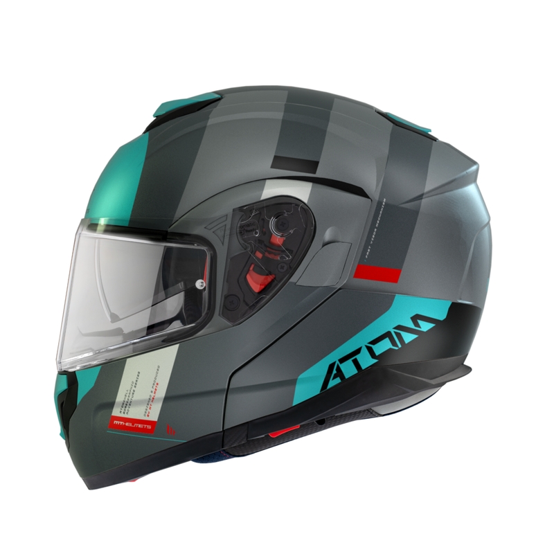 MT Atom SV Gorex C2 motoristična čelada sivo-turkizna