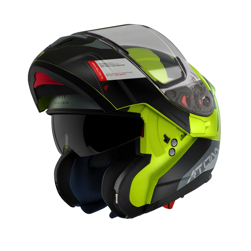 MT Atom SV Gorex C3 Flip Up motoristična čelada Črna-Siva-Fluo Rumena Akcija razprodaja