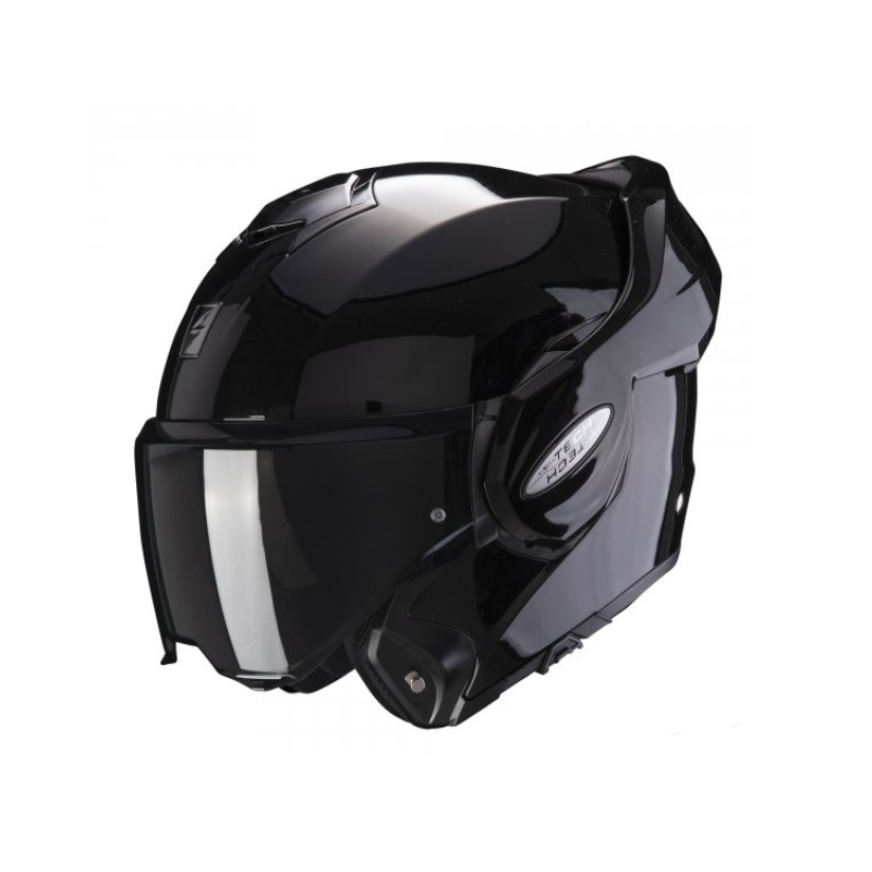 Čelada Scorpion EXO-TECH EVO z nagibom, črna, sijajna