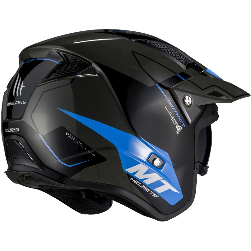 MT District SV Summit F7 open trials motoristična čelada črna in modra
