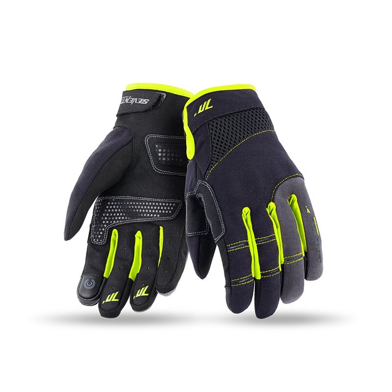 Motoristične rokavice SEVENTY DEGREES SD-C48 black-fluo yellow