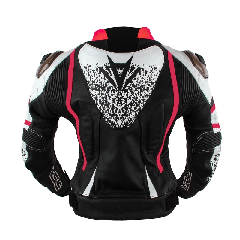 Ženska motoristična jakna RSA Flow II Black, White and Dark Pink razprodaja