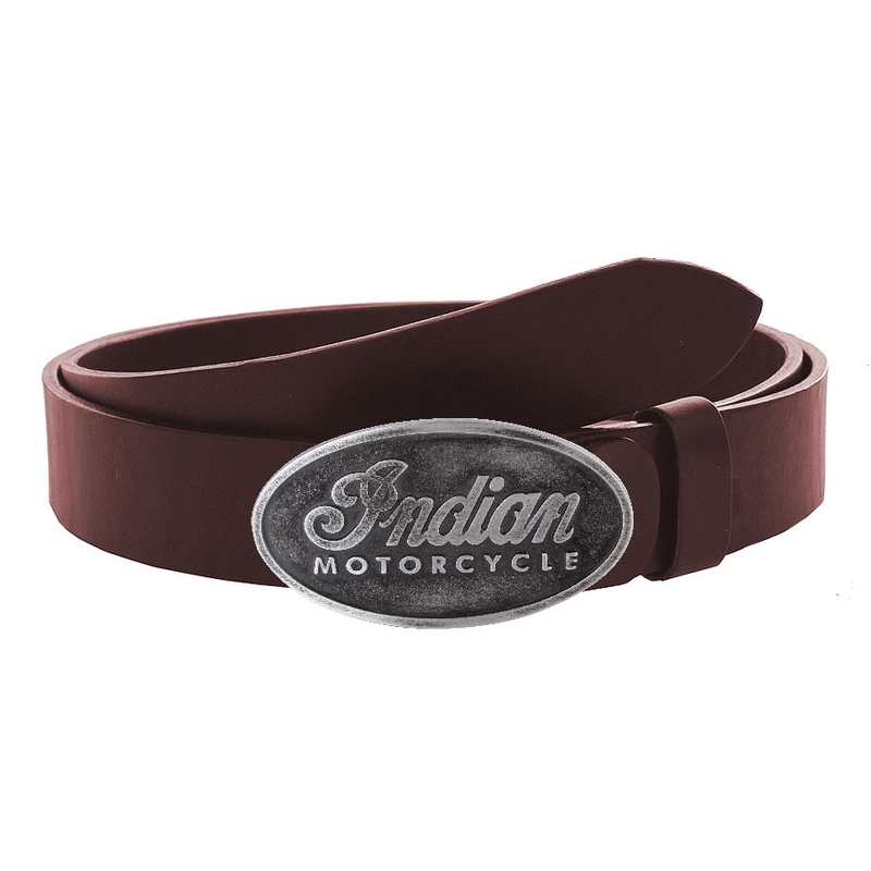 Usnjen moto pas z zaponko Indian Motorcycle rjav