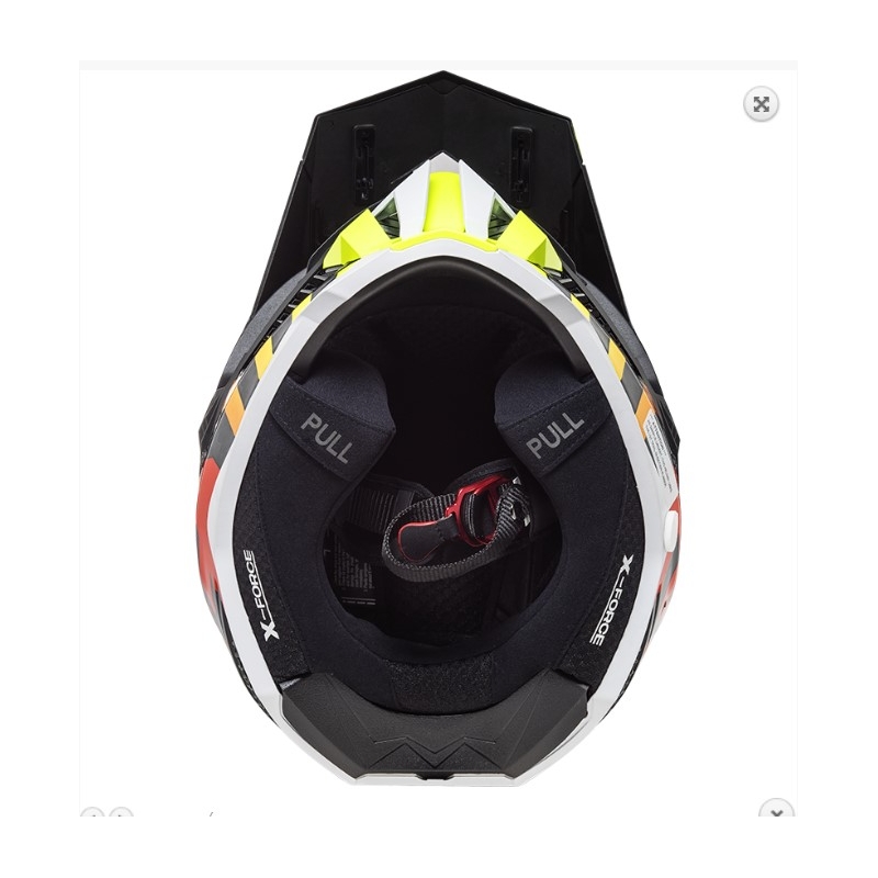 Motokros čelada LS2 MX703 C X-Force Barrier H-V črna-siva-rdeča-rumena