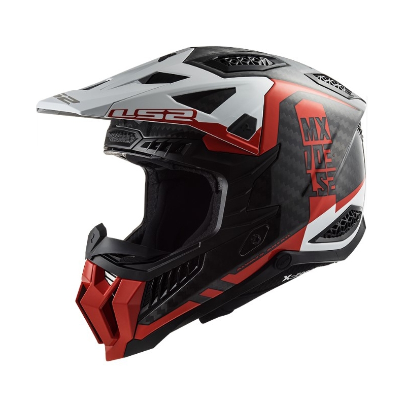 Motokros čelada LS2 MX703 C X-Force Victory črno-rdeče-bela
