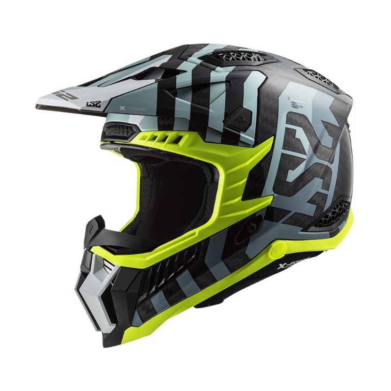 Motokros čelada LS2 MX703 C X-Force Barrier črno-modro-rumena