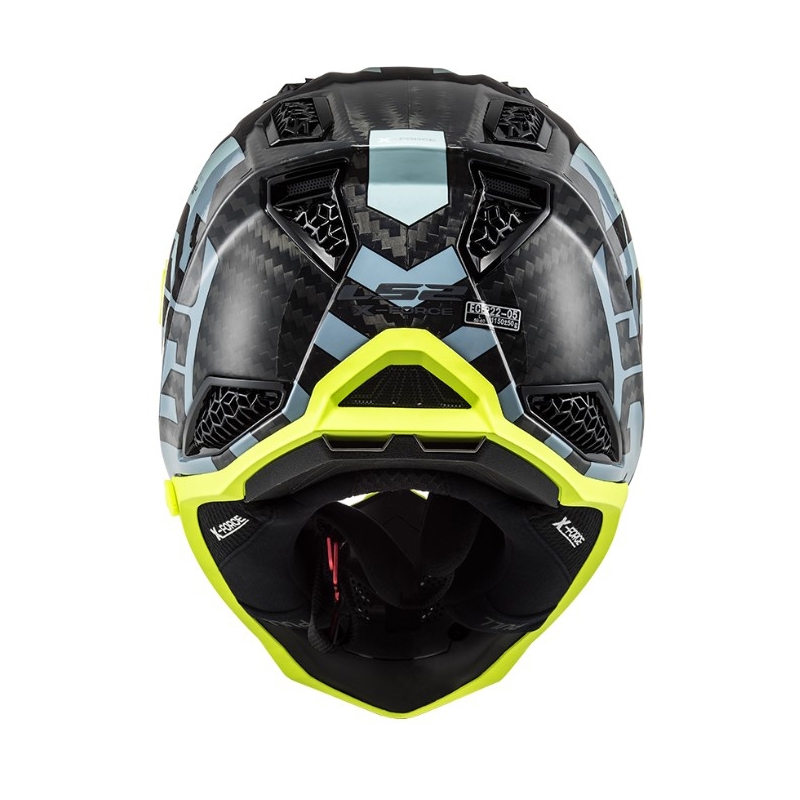Motokros čelada LS2 MX703 C X-Force Barrier črno-modro-rumena
