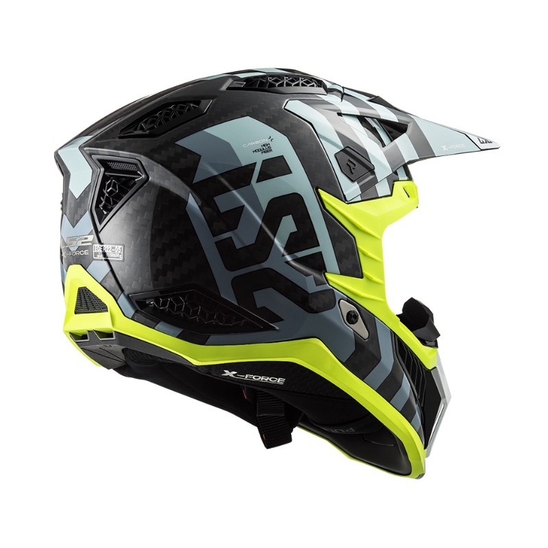 Motokros čelada LS2 MX703 C X-Force Barrier črno-modro-rumena