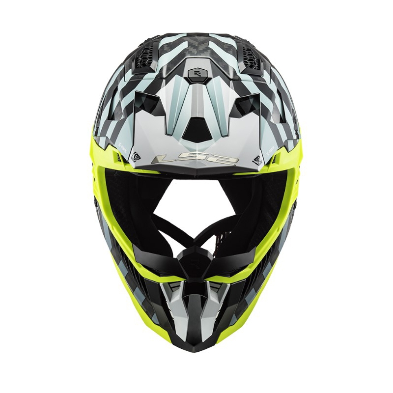 Motokros čelada LS2 MX703 C X-Force Barrier črno-modro-rumena