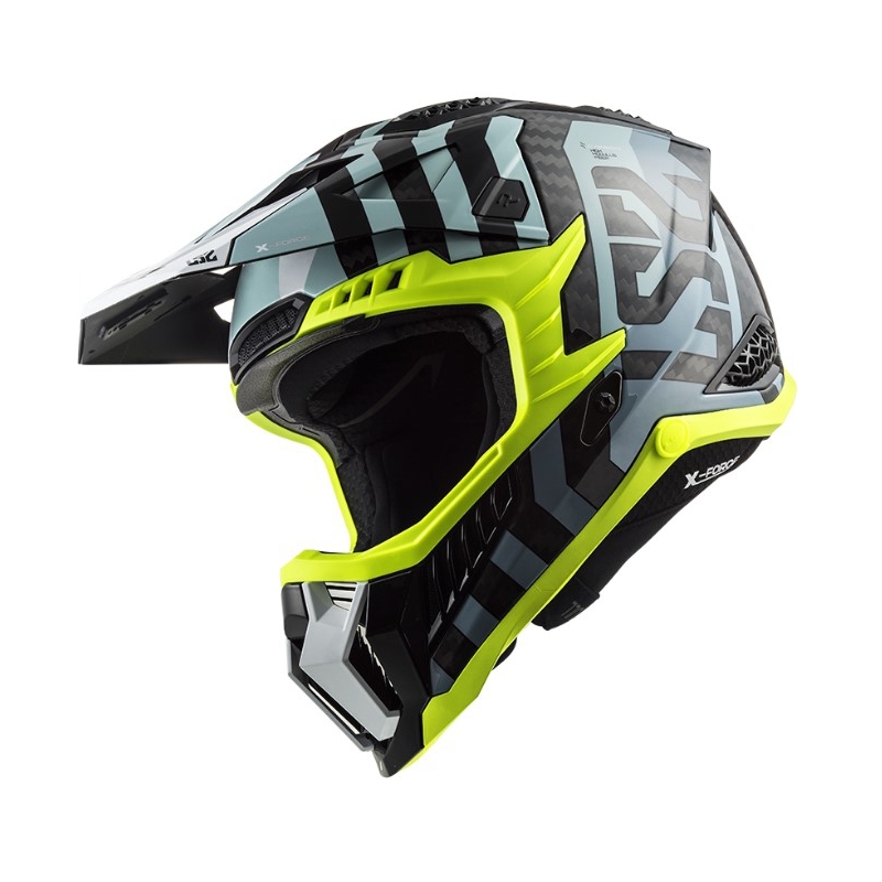 Motokros čelada LS2 MX703 C X-Force Barrier črno-modro-rumena