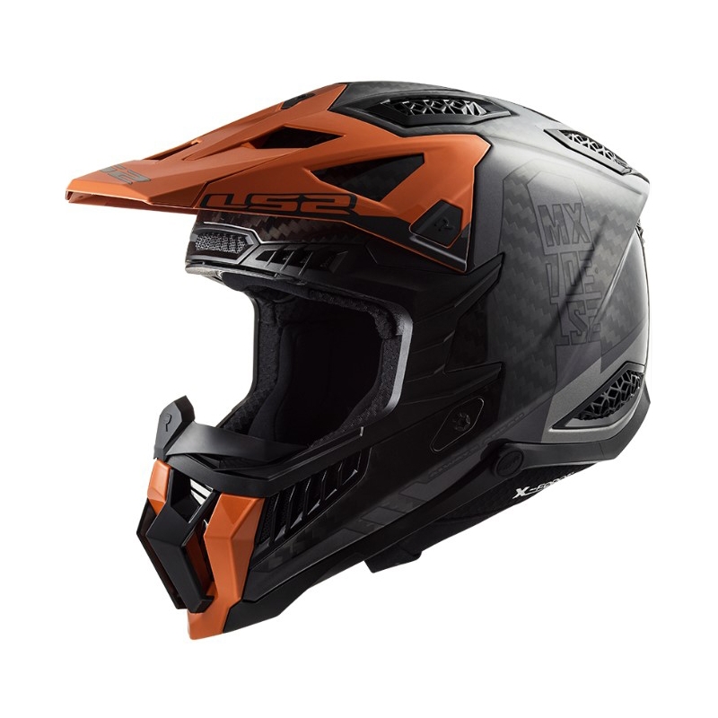 Motokros čelada LS2 MX703 C X-Force Victory črno-titan-oranžna