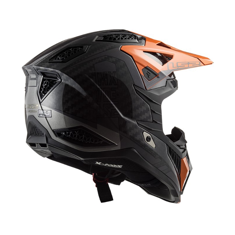 Motokros čelada LS2 MX703 C X-Force Victory črno-titan-oranžna