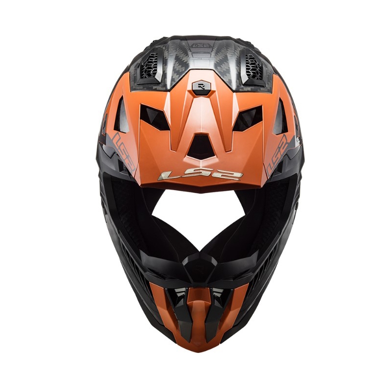 Motokros čelada LS2 MX703 C X-Force Victory črno-titan-oranžna