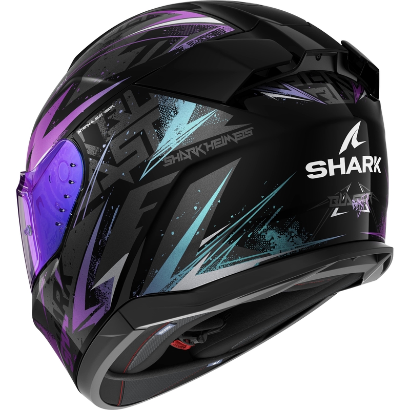 Integralna motoristična čelada SHARK D-SKWAL 3 Blast-R črno-sivo-vijolična