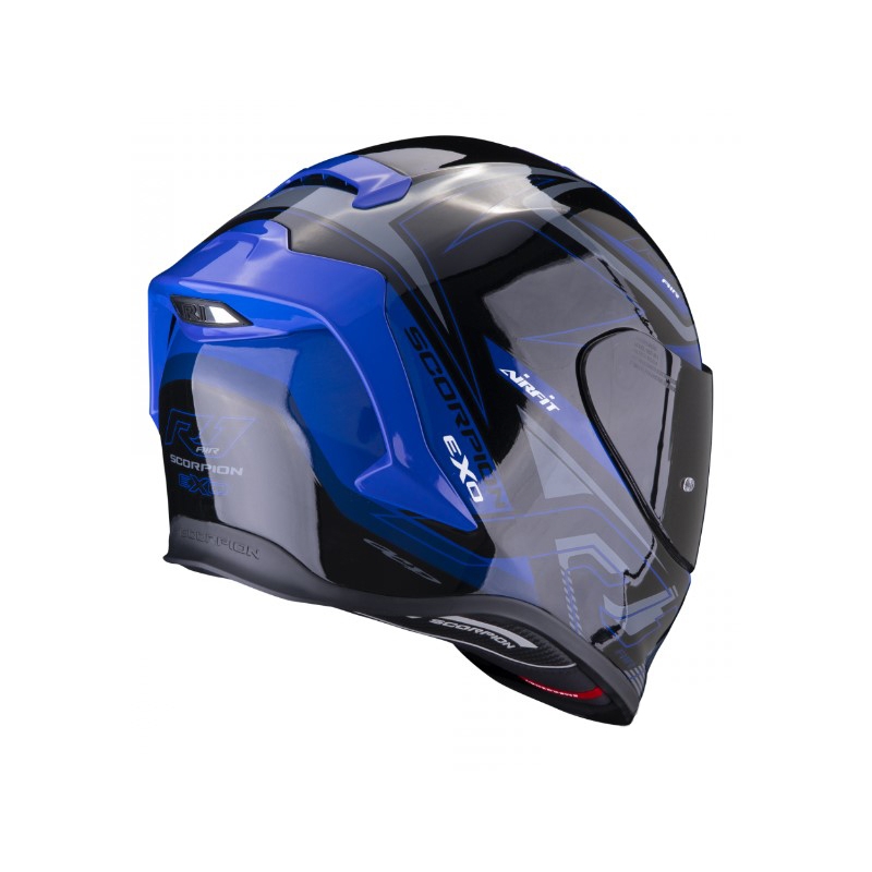 Integralna motoristična čelada Scorpion EXO-R1 EVO Air Gaz metalik črno-modra