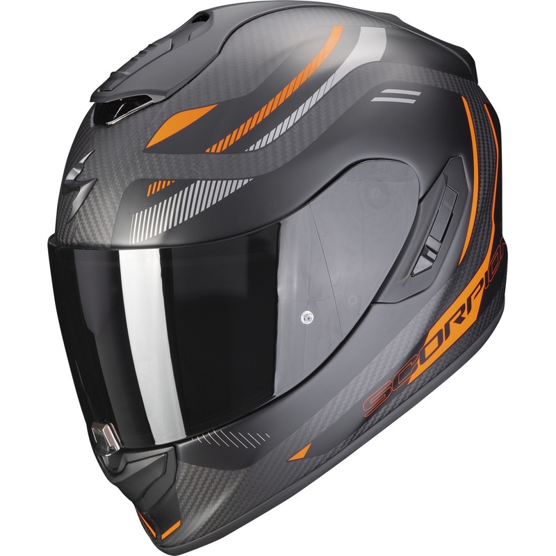 Integralna motoristična čelada Scorpion EXO-1400 EVO Carbon Air Kydra črno-oranžna