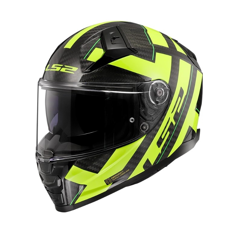 LS2 FF811 Vector II C Strong črno-rumena integralna motoristična čelada