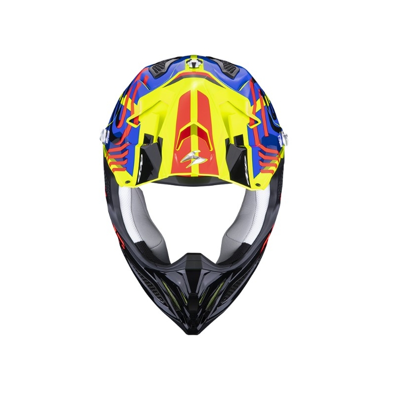 Motokros čelada Scorpion VX-22 Air Neox črno-rdeče-modro-fluo rumena