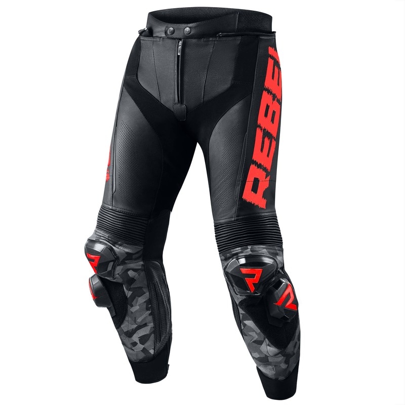 Rebelhorn Rebel Black-Fluo Red motoristične hlače razprodaja
