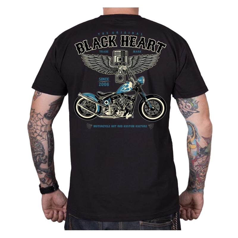Moška majica Black Heart Blue Chopper