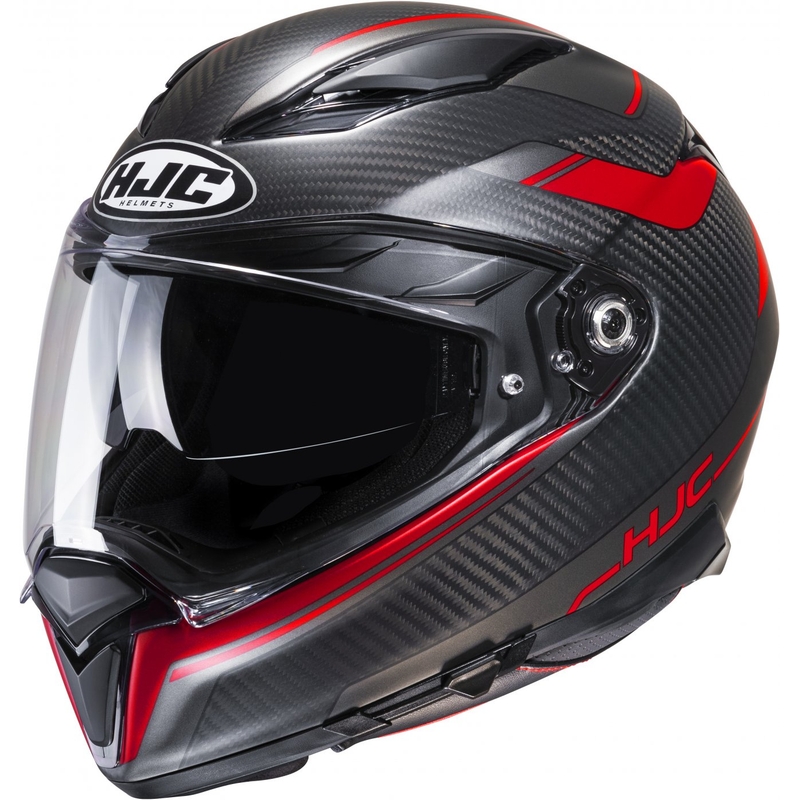 Integralna motoristična čelada HJC F70 Carbon Ubis MC1SF črno-rdeča