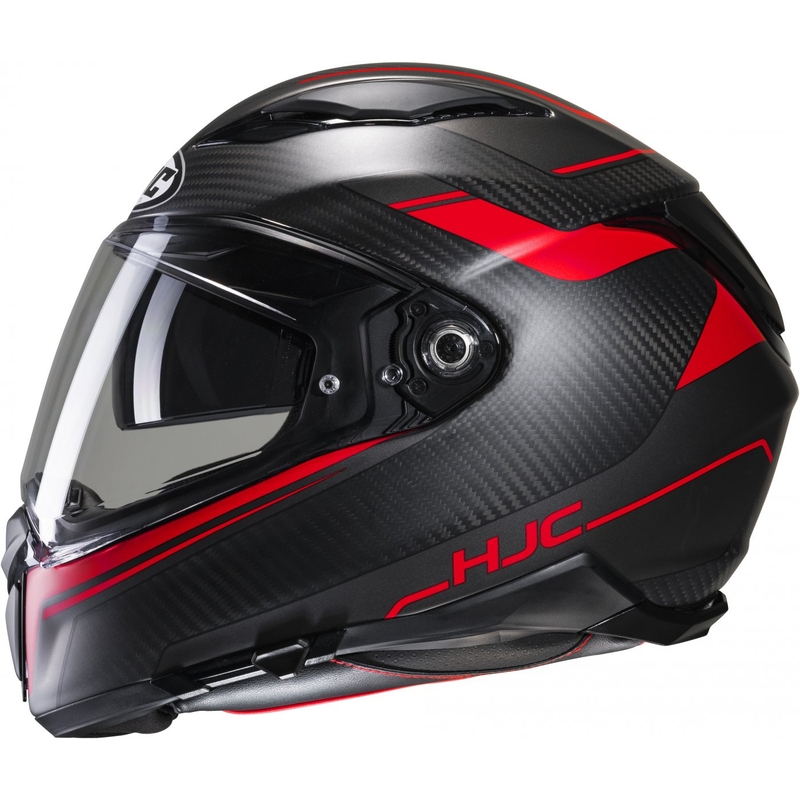 Integralna motoristična čelada HJC F70 Carbon Ubis MC1SF črno-rdeča