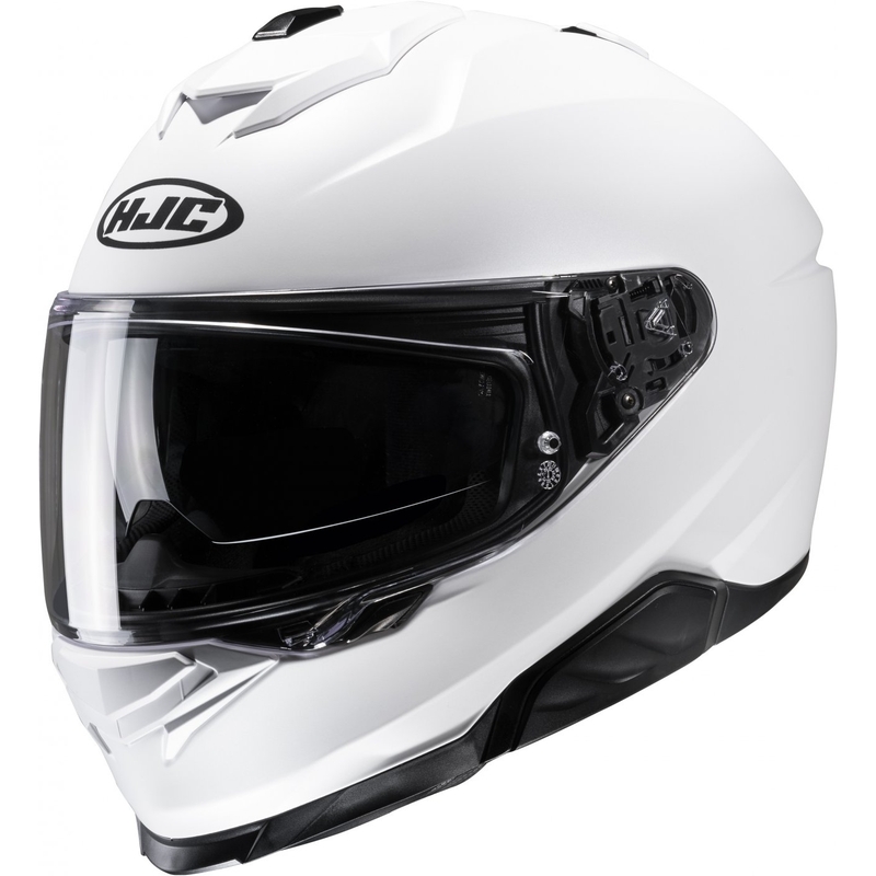Integralna motoristična čelada HJC i71 Solid Semi Flat biserno bela