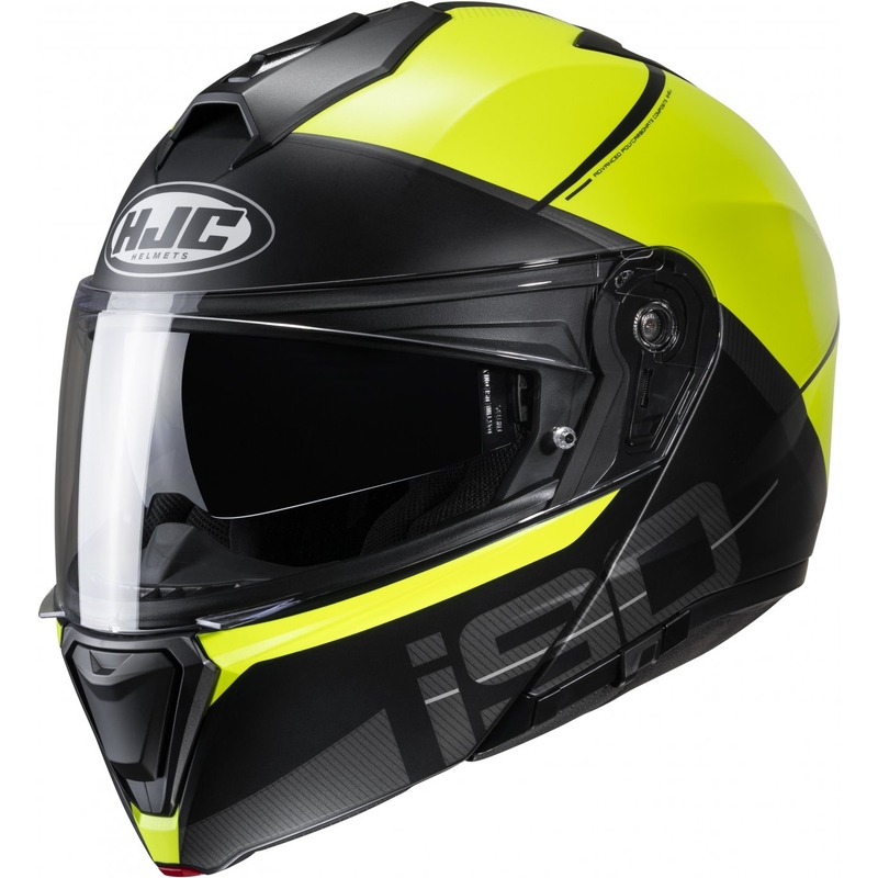 HJC i90 May MC3HSF črno-fluo rumena prevračalna motoristična čelada