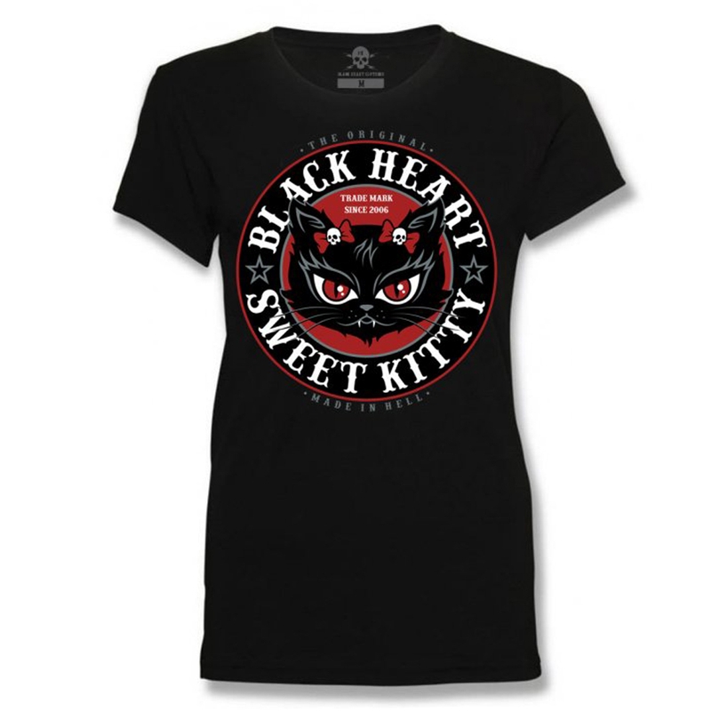 Ženska majica Black Heart Kitty razprodaja
