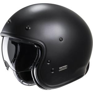 HJC V31 Solid polplastna črna motoristična čelada z odprtim obrazom