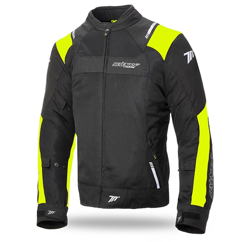 Motoristična jakna SEVENTY DEGREES SD-JR52 black-fluo yellow razprodaja