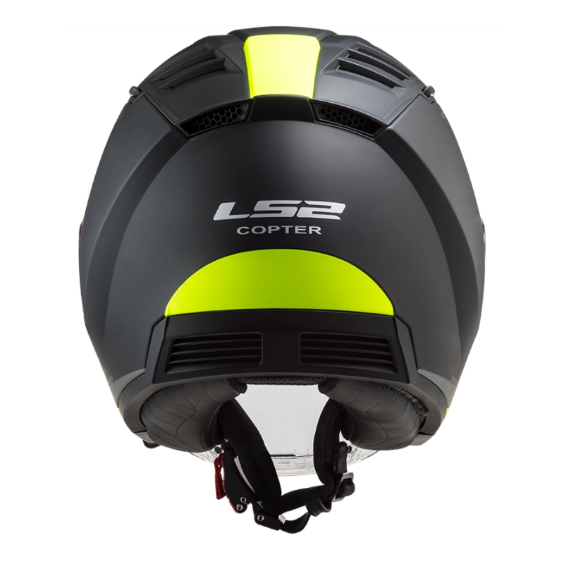 Odprta motoristična čelada LS2 OF600 Copter II Urbane 06 black-fluo yellow