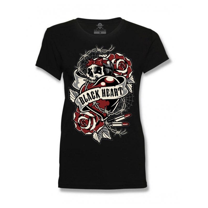 Ženska majica Black Heart Heart Rose