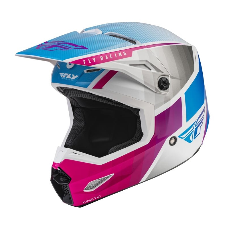 Motokros čelada FLY Racing Kinetic Drift roza-belo-modra