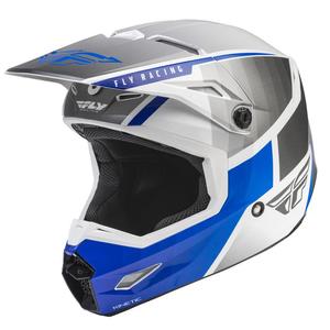 Motokros čelada FLY Racing Kinetic Drift modro-sivo-bela