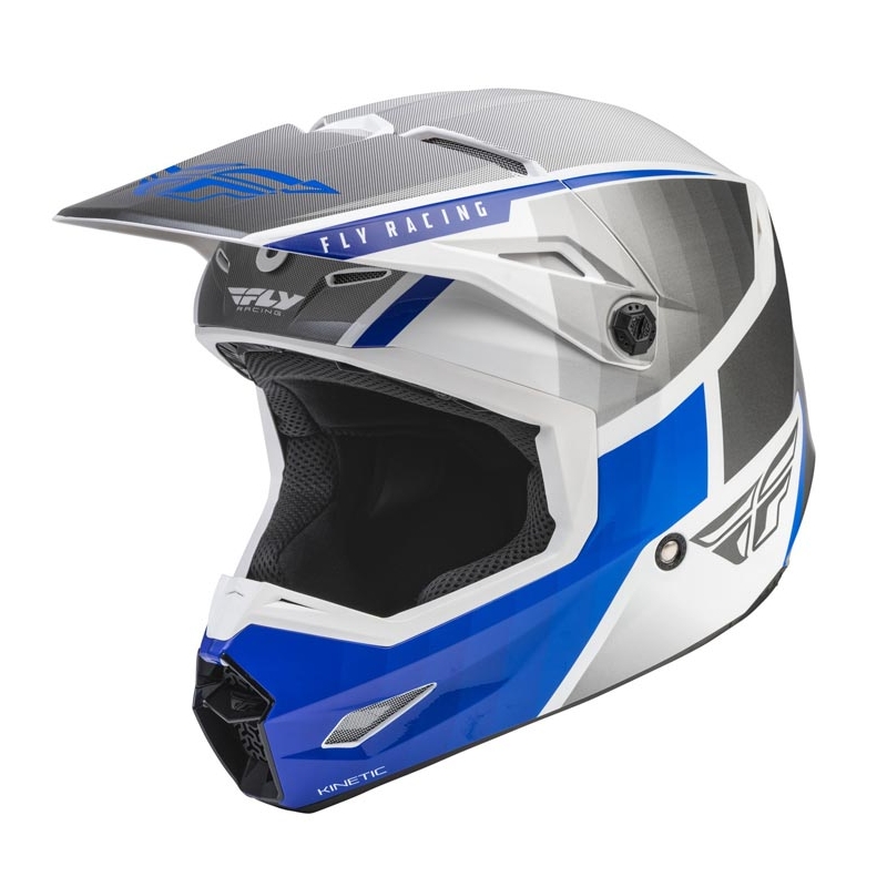 Motokros čelada FLY Racing Kinetic Drift modro-sivo-bela