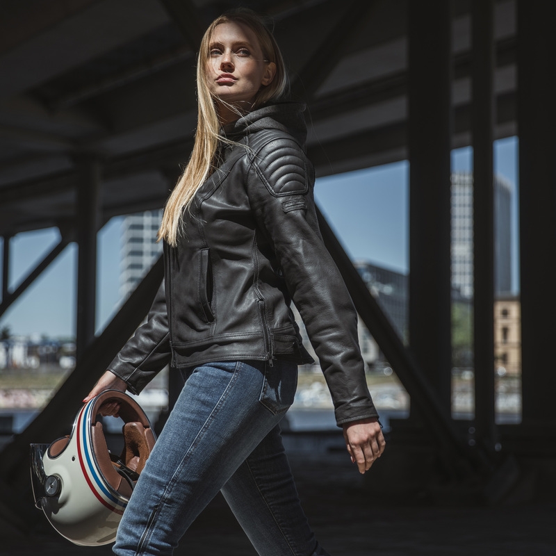 Ženska motoristična jakna Rebelhorn Impala črna