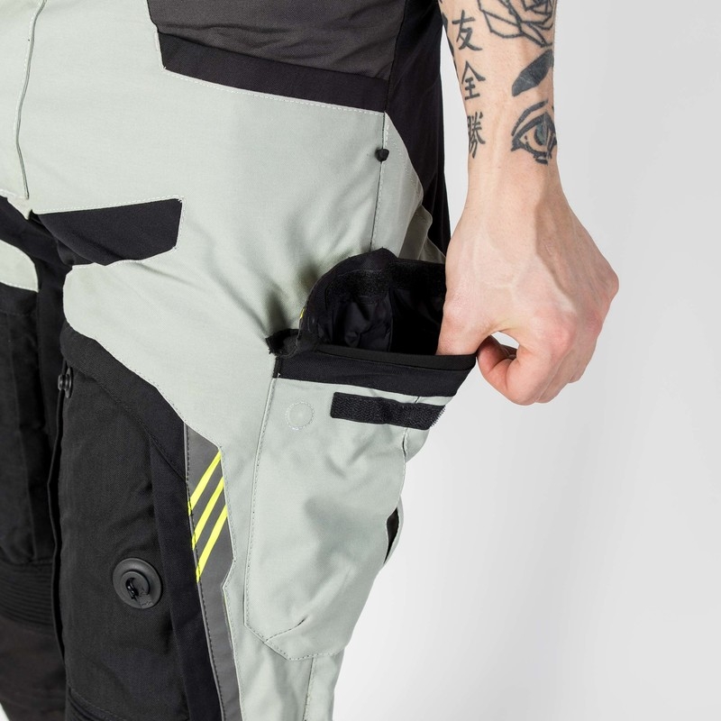 Rebelhorn Patrol Grey-Black-Fluo Yellow Motoristične hlače razprodaja