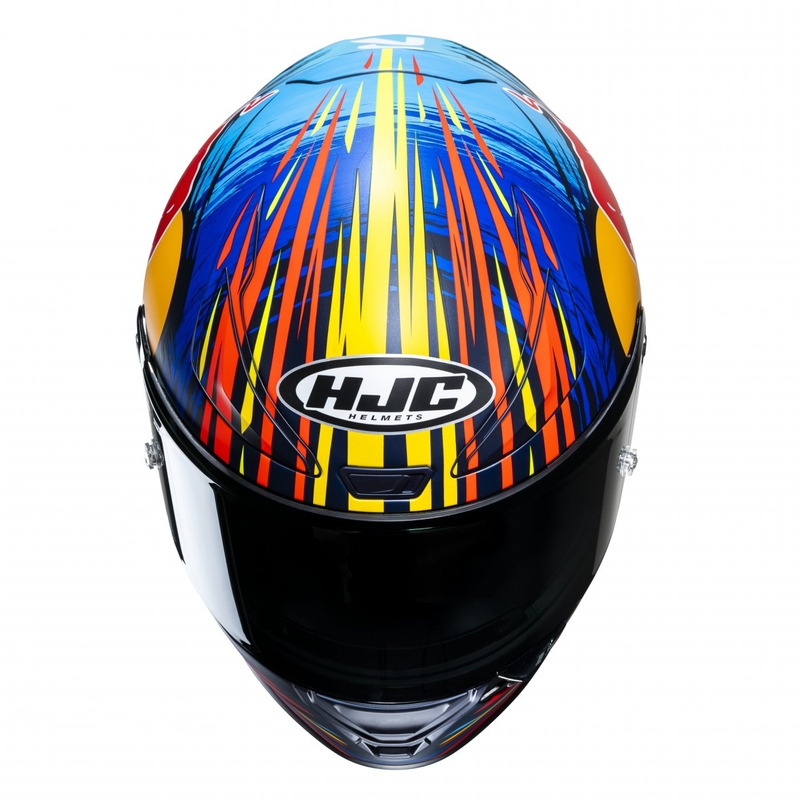 Integralna motoristična čelada HJC RPHA 1 Redbull Jerez GP MC21SF rdeče-rumeno-modra