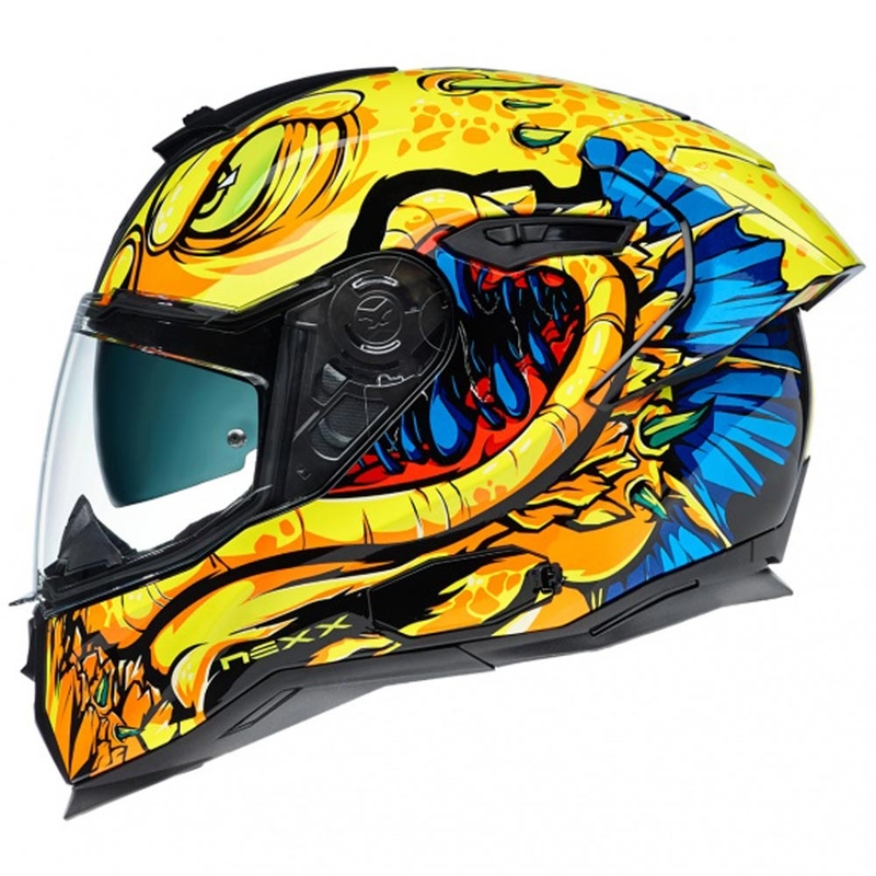 Integralna motoristična čelada NEXX SX.100R Abisal rumeno-modra