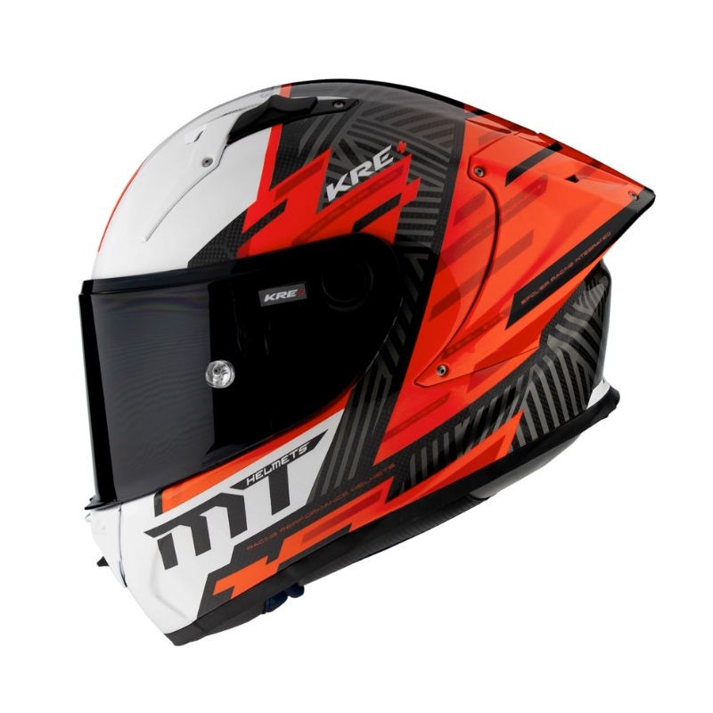 MT FF103PLUSC KRE+ Carbon Brush A5 črno-bela-rdeča integralna motoristična čelada