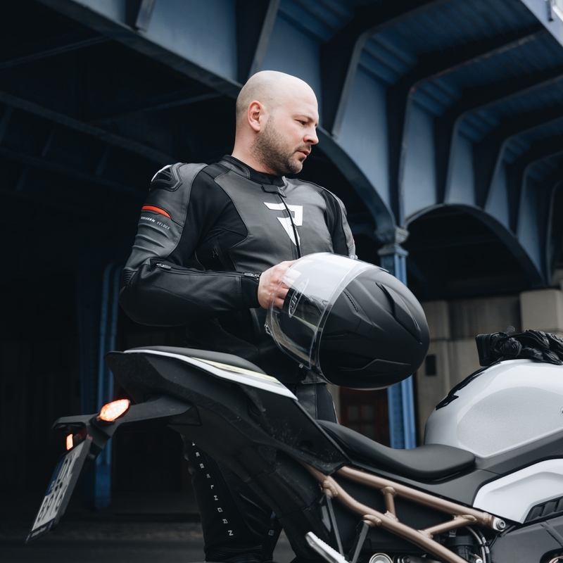 Rebelhorn Veloce Black-Fluo Red usnjena motoristična jakna