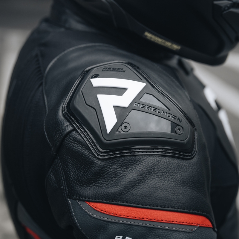 Rebelhorn Veloce Black-Fluo Red usnjena motoristična jakna